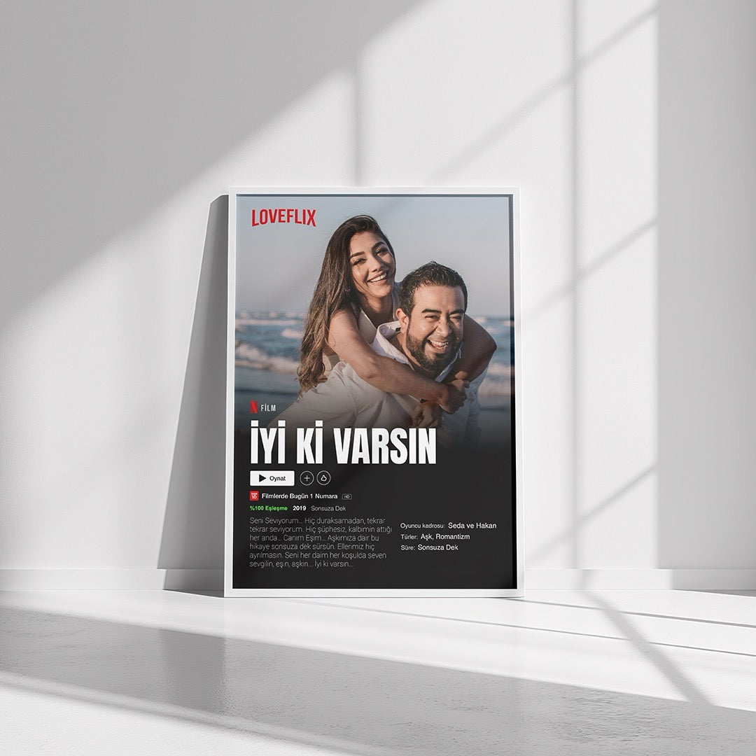 Loveflix Temalı Kişiye Özel Poster Tablo