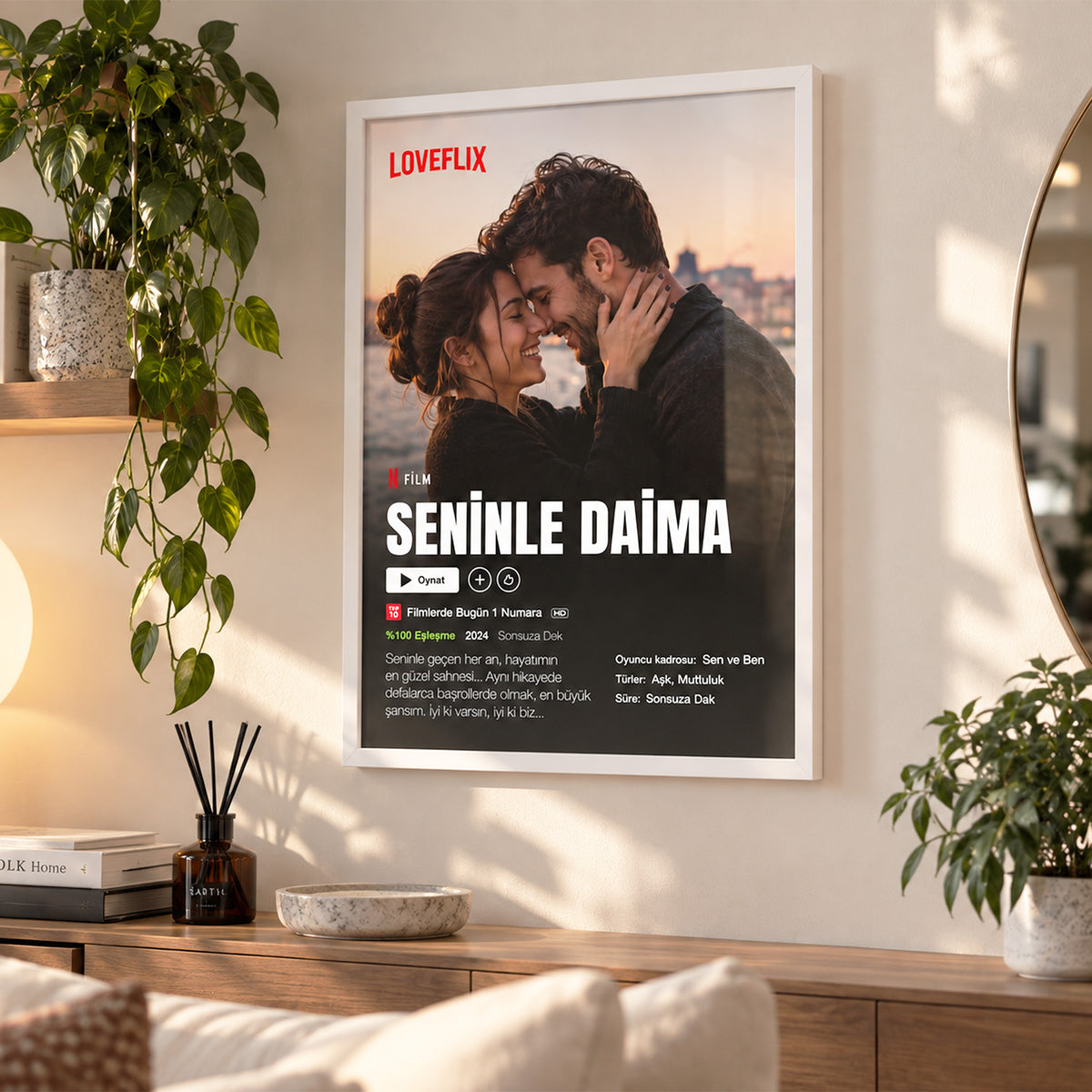 Loveflix Temalı Kişiye Özel Poster Tablo