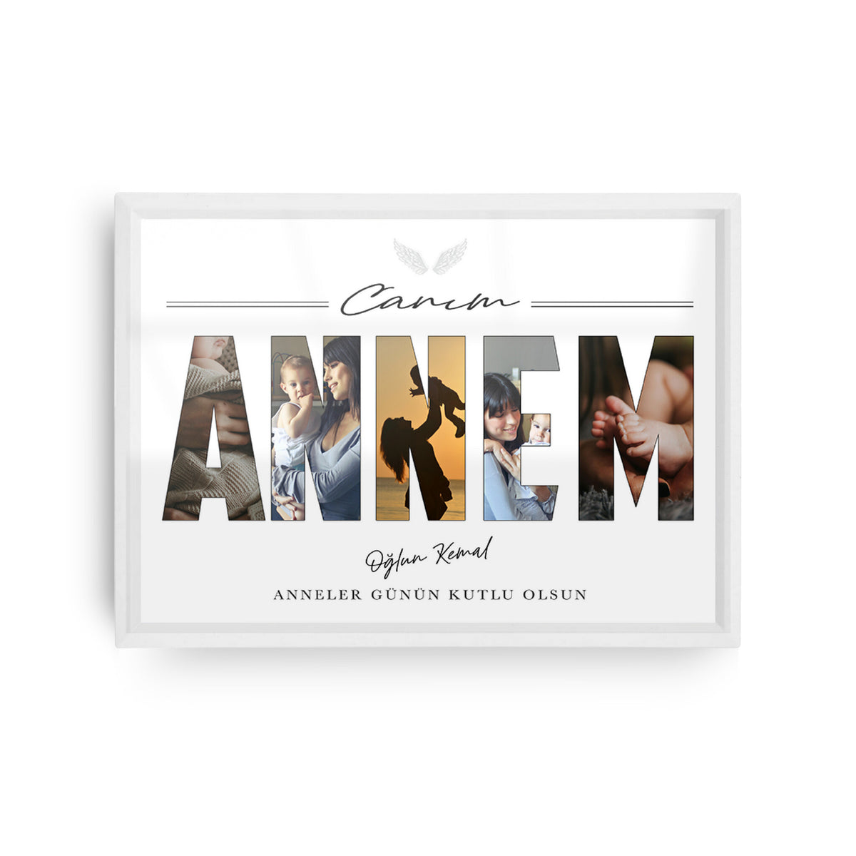 Canım Annem Fotoğraf Kolajlı Poster Tablo