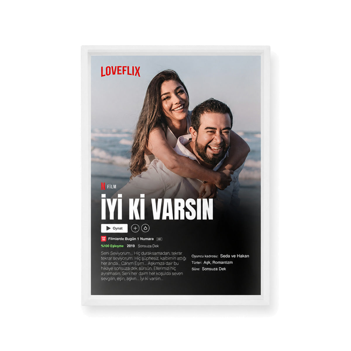 Loveflix Temalı Kişiye Özel Poster Tablo