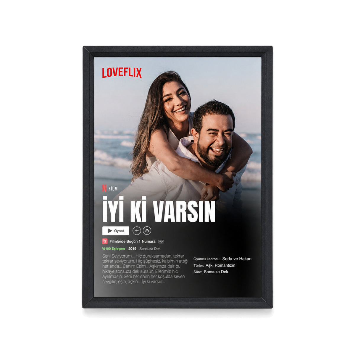 Loveflix Temalı Kişiye Özel Poster Tablo