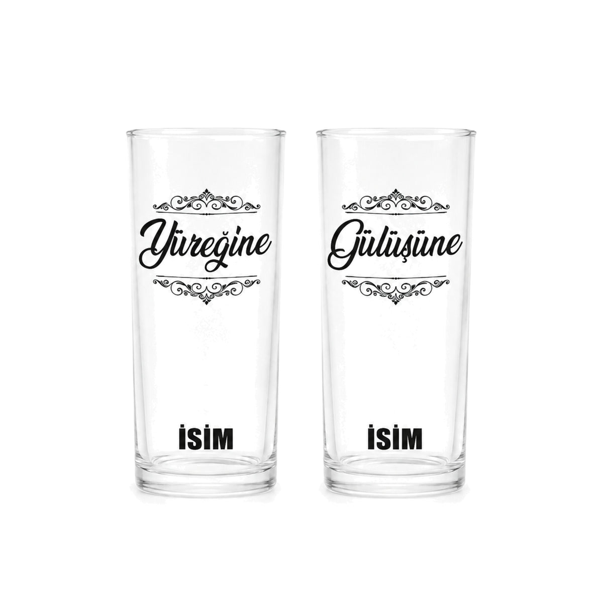 İsimli ve Yazılı Özel Rakı Kadehi - 2'li Rakı Kadehi