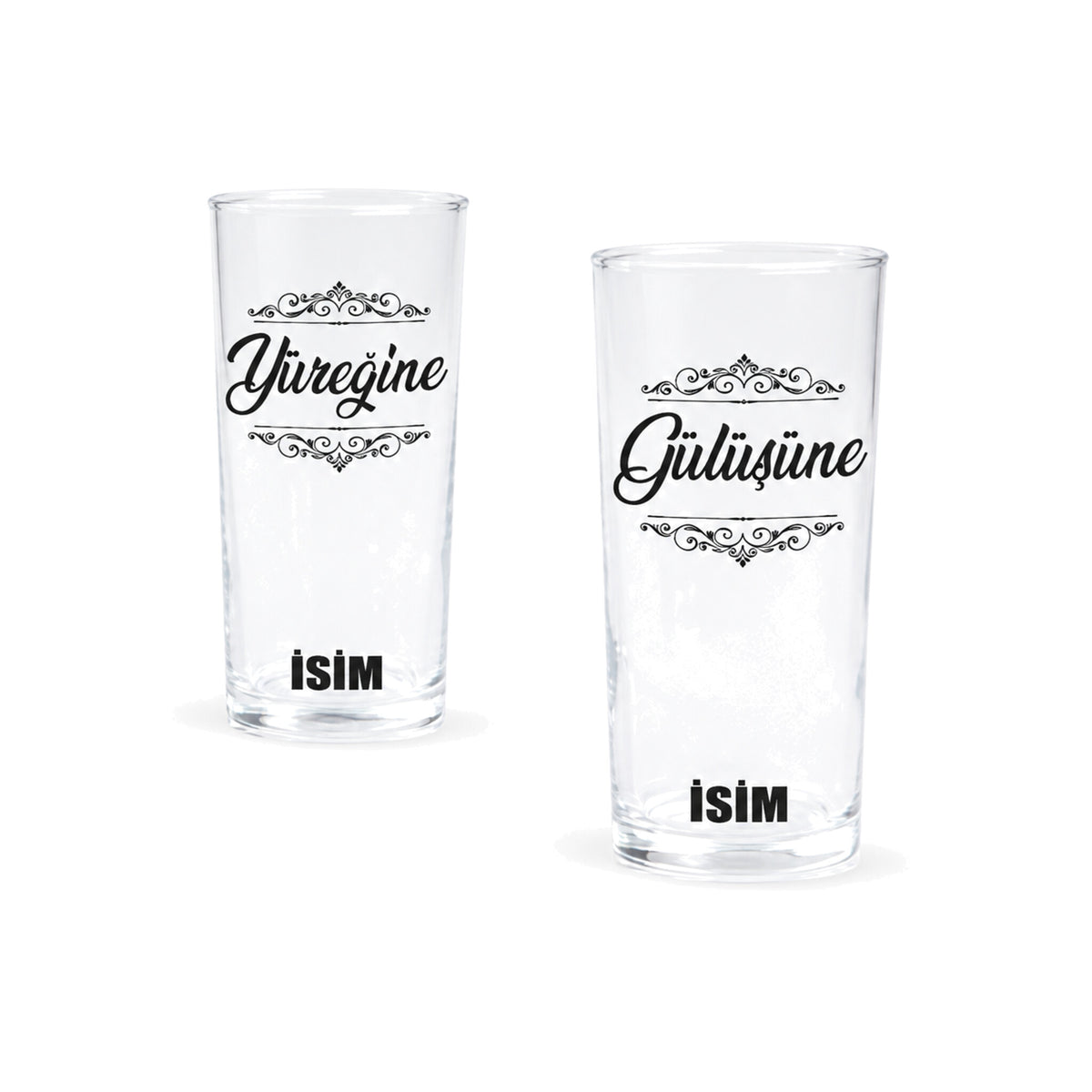 İsimli ve Yazılı Özel Rakı Kadehi - 2'li Rakı Kadehi